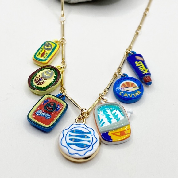 NEW Ceramic Sardine Charm Layering Necklace - Picture 4 of 8